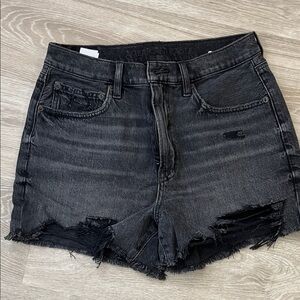 American Eagle Outfitters Black Distressed Jean Shorts